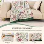 Throw Blanket Cotton Fluffy Decorative Floral Design