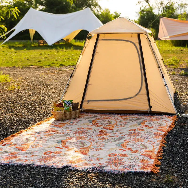 Rustic Bohemian Floral Throw Blanket