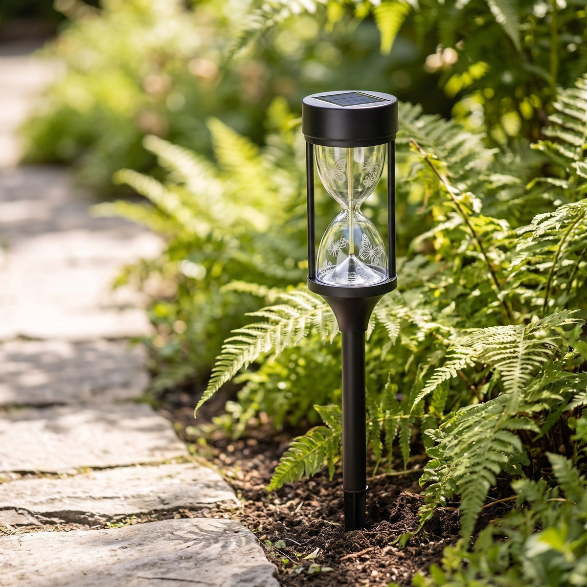 Solar Garden Path Lights – Hourglass Design