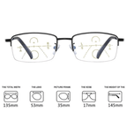 Titanium Progressive Distance and Near Range Dual-Use Reading Glasses