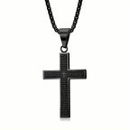 Titanium Steel Cross Prayer Pendant Necklace