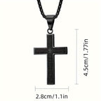 Titanium Steel Cross Prayer Pendant Necklace
