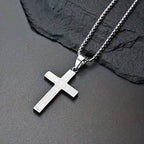 Titanium Steel Cross Prayer Pendant Necklace