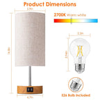 Touch Control Table Lamp 3-Way Dimmable Nightstand Beside Lamp