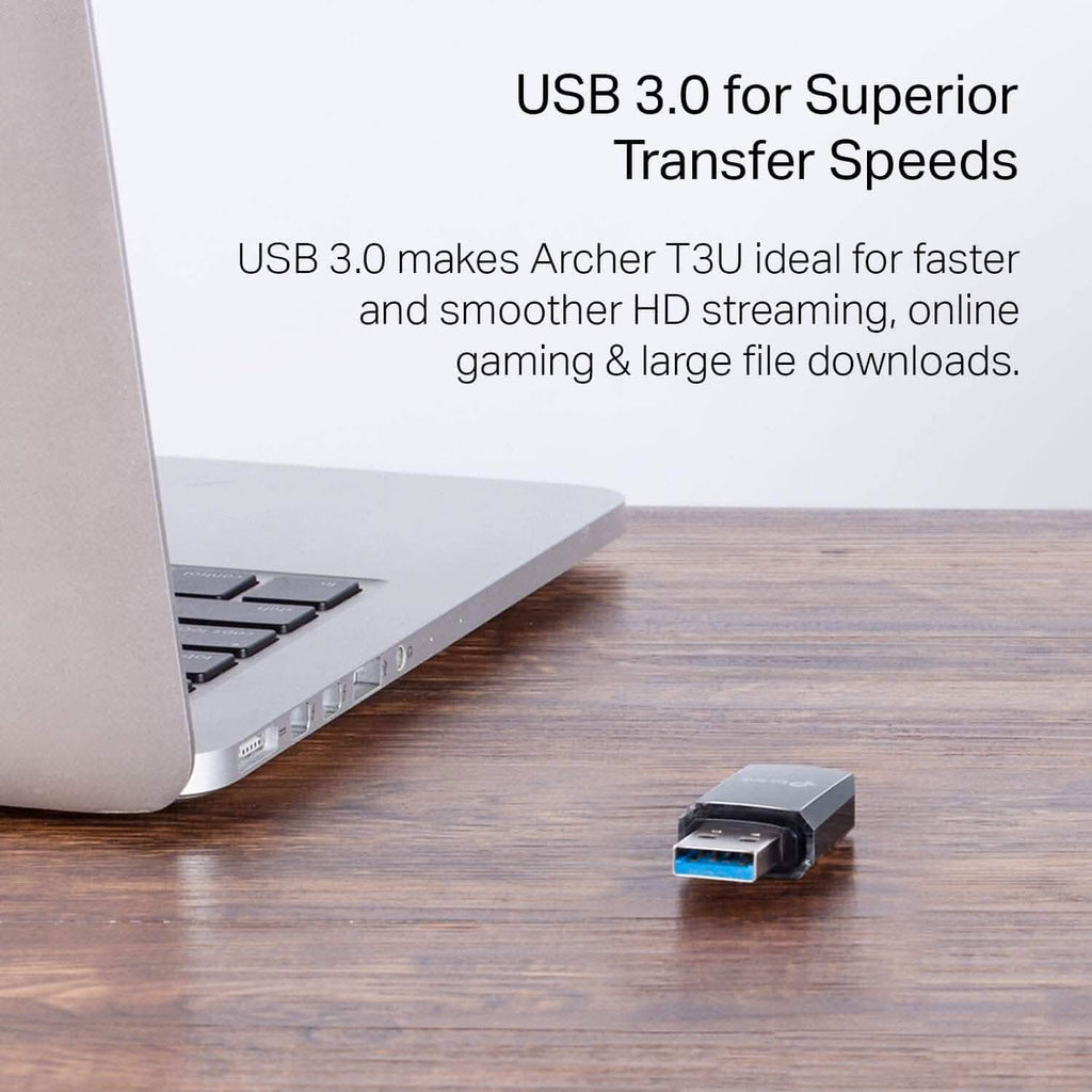TP-Link AC1300 USB WiFi Adapter(Archer T3U)- 2.4G/5G Dual Band Wireless Network Adapte  (Refurbished)