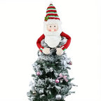 Traditional Wool Festive Christmas Tree Top Star and Snowman Decoration