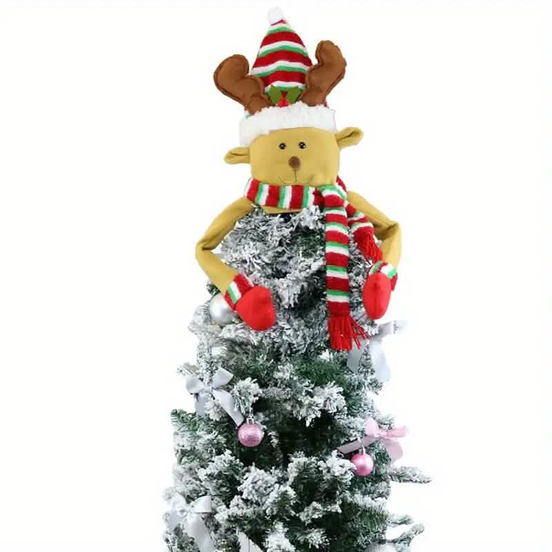 Traditional Wool Festive Christmas Tree Top Star and Snowman Decoration