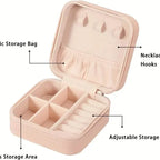 Travel-Friendly Jewelry Organizer - PU Leather Compact Jewelry Box