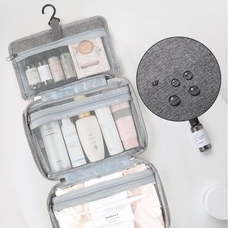 TRAVELTIDY | Portable 4-Section Makeup & Toiletries Bag