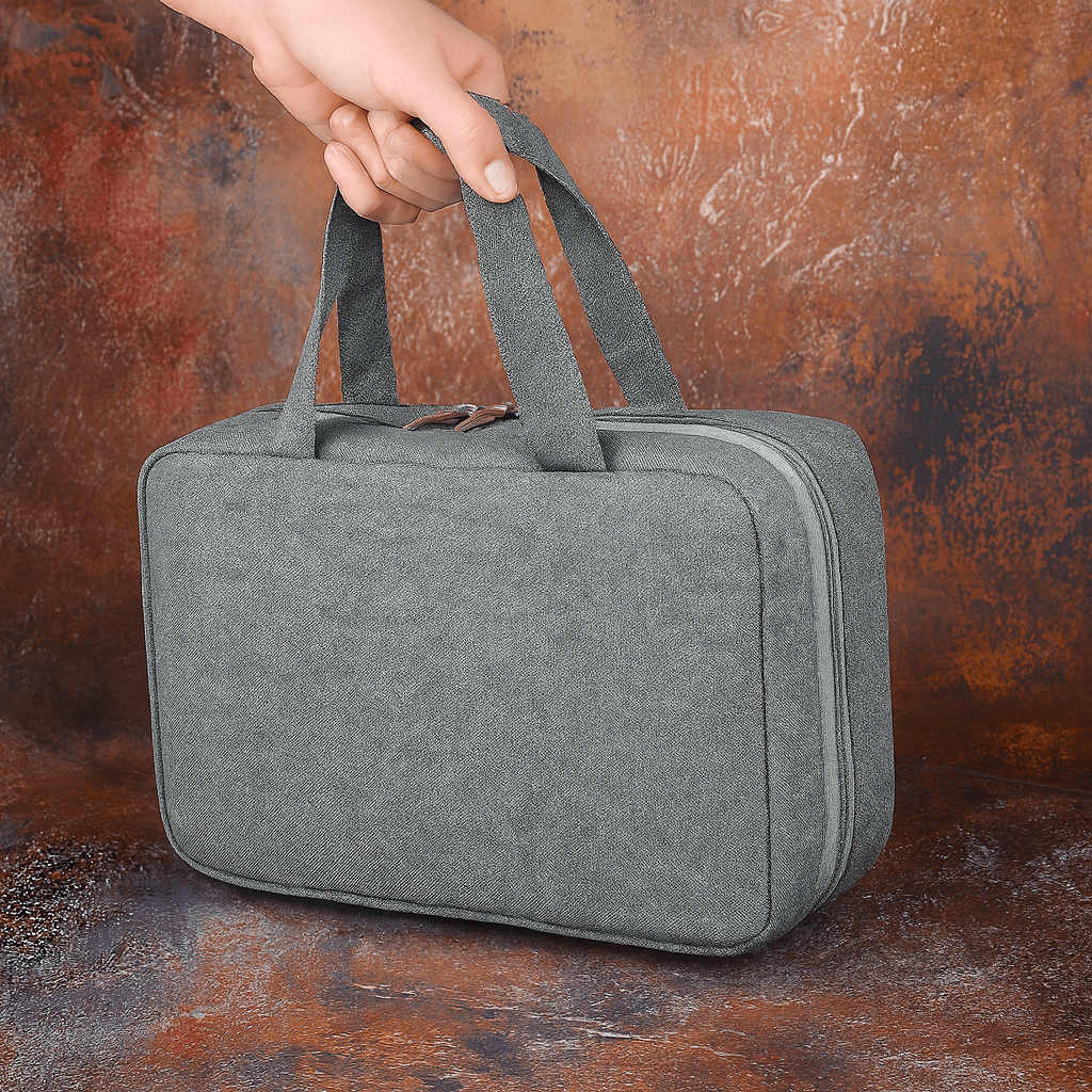 TRAVELTIDY | Portable 4-Section Makeup & Toiletries Bag