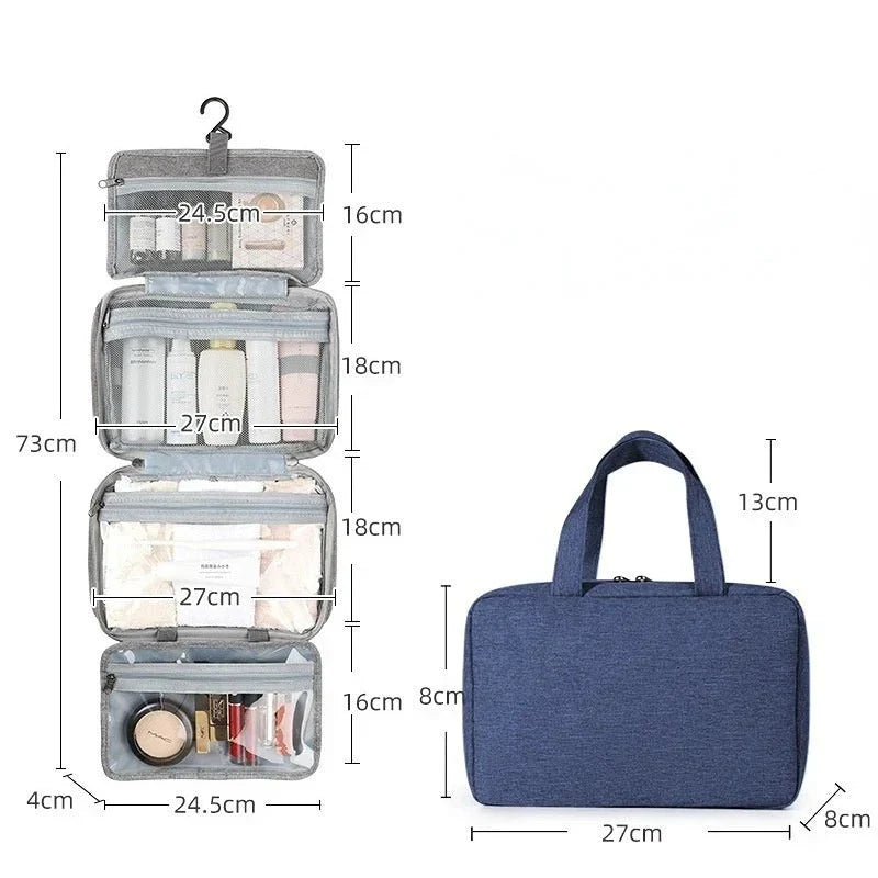 TRAVELTIDY | Portable 4-Section Makeup & Toiletries Bag