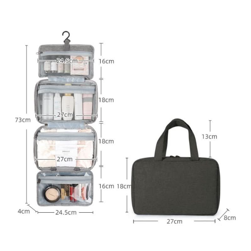 TRAVELTIDY | Portable 4-Section Makeup & Toiletries Bag