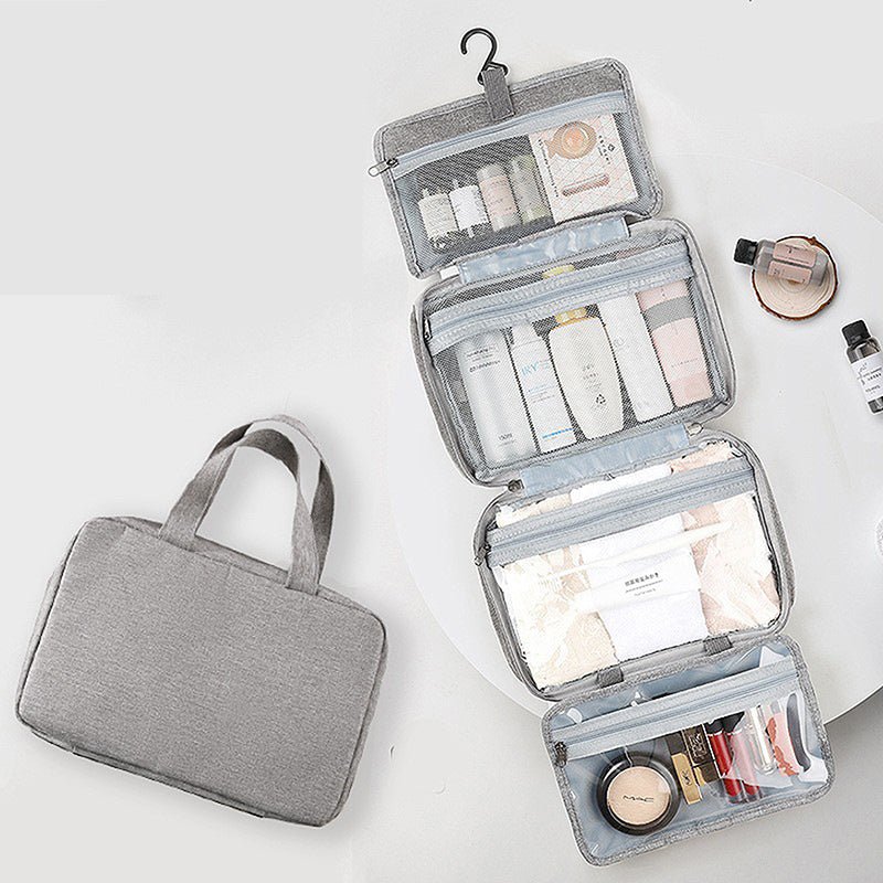 TRAVELTIDY | Portable 4-Section Makeup & Toiletries Bag