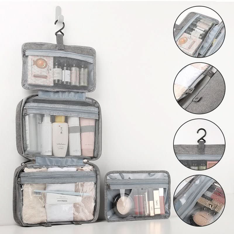 TRAVELTIDY | Portable 4-Section Makeup & Toiletries Bag