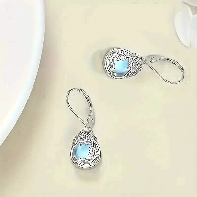 Tree of Life Design S925 Sterling Silver Dangle Earrings