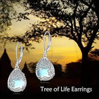 Tree of Life Design S925 Sterling Silver Dangle Earrings