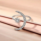 Trendy Cuff Ring Moon and Sun Design