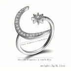 Trendy Cuff Ring Moon and Sun Design