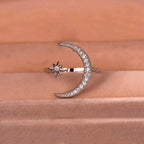 Trendy Cuff Ring Moon and Sun Design