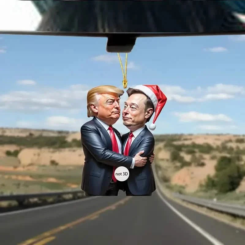 Trump & Musk Photo Acrylic Ornament Versatile Hanging Decor