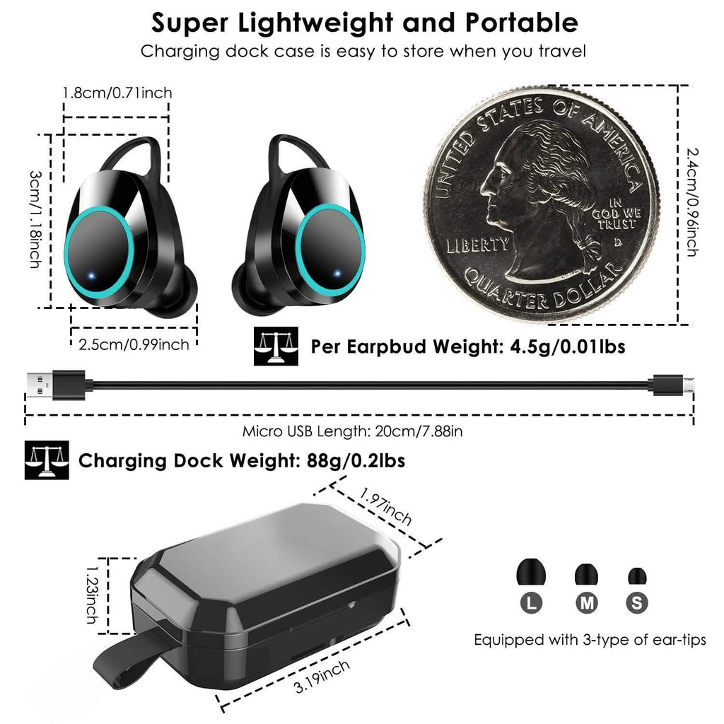 TWS Wireless 5.0 Earbuds Touch In-Ear Stereo Headsets