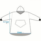 Ultra-Soft Sherpa Fleece Hoodie Blanket - Cozy Oversized Wearable Snuggle Sweatshirt
