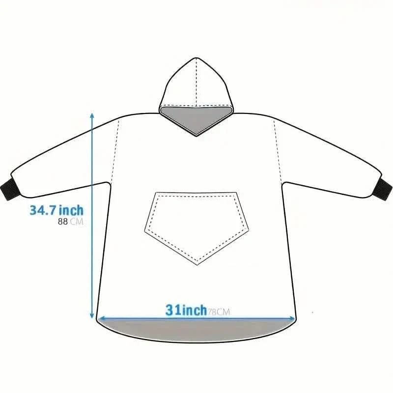 Ultra-Soft Sherpa Fleece Hoodie Blanket - Cozy Oversized Wearable Snuggle Sweatshirt