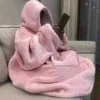 Ultra-Soft Sherpa Fleece Hoodie Blanket - Cozy Oversized Wearable Snuggle Sweatshirt