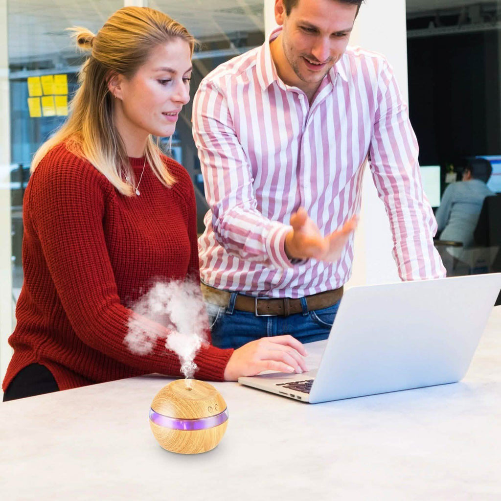 Ultrasonic Aroma Essential Oil Diffuser Wood Grain