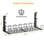Under Desk Cable Management Tray 15.2in No Drill Desk Cable Cord Organizer