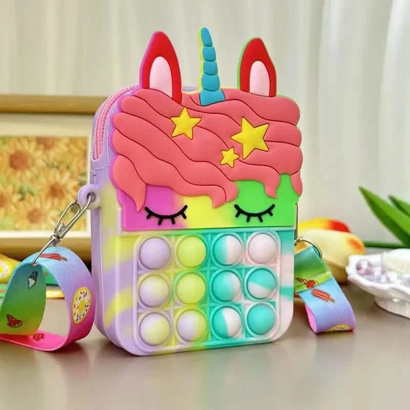 Unicorn Crossbody Bag with Pop Fidget Buttons