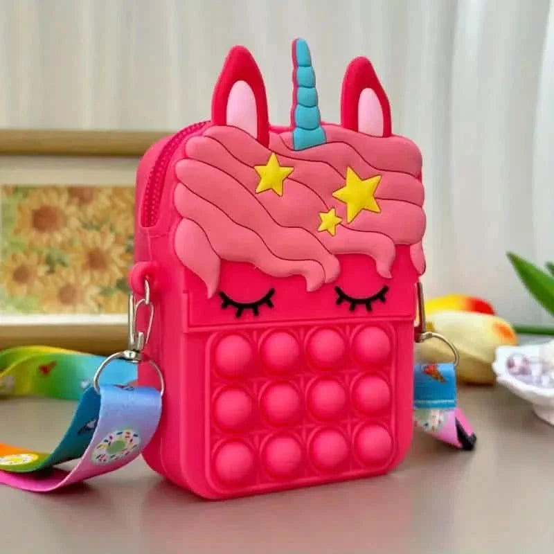 Unicorn Crossbody Bag with Pop Fidget Buttons