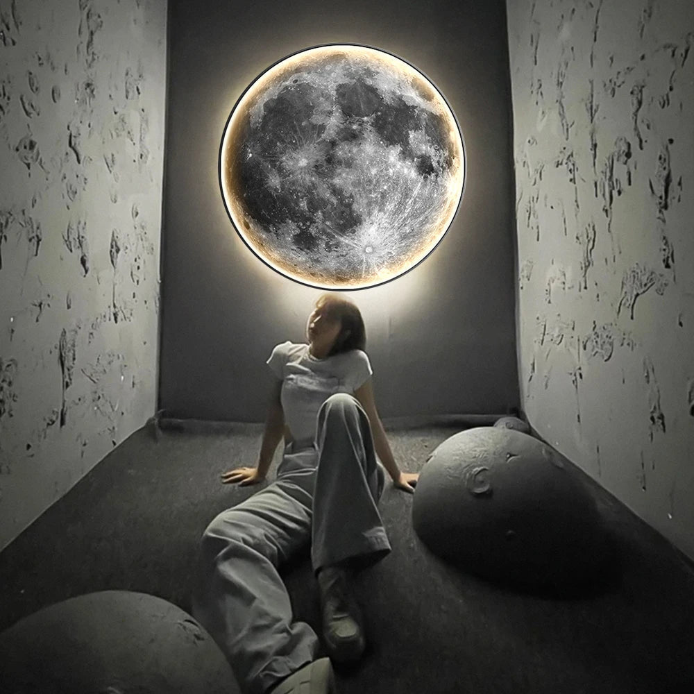 Realistic Moon Globe Wall Light