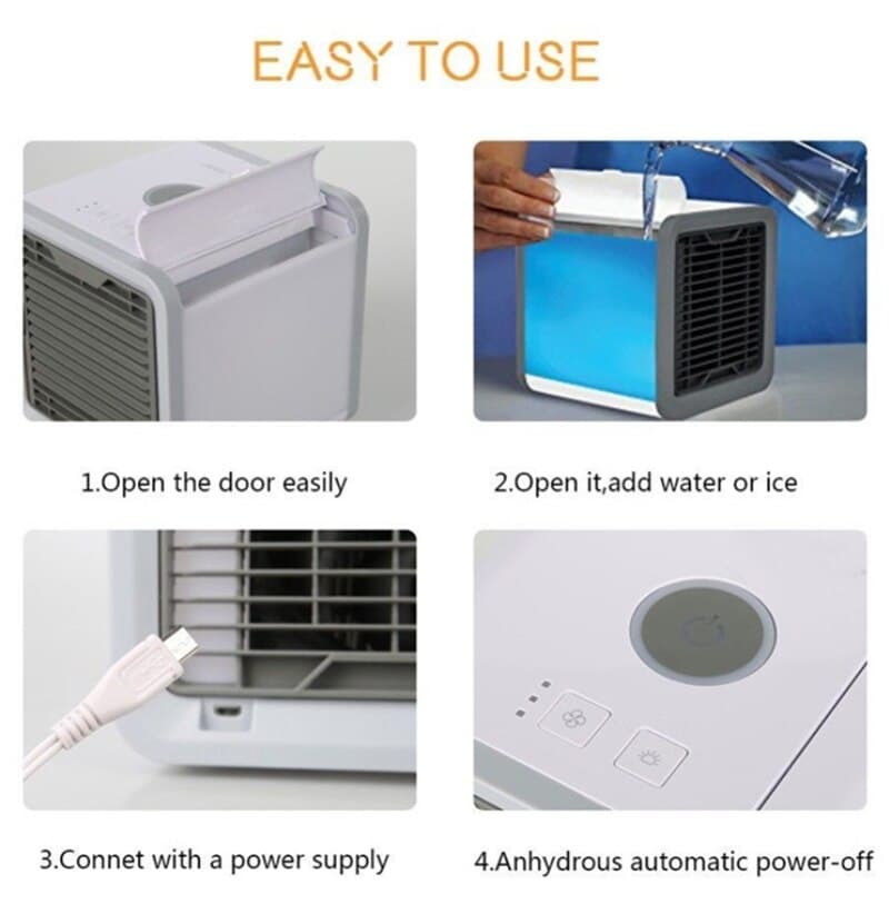 Unisex 3-in-1 Mobile Air Conditioner with Cooler, Humidifier, Air Purifier
