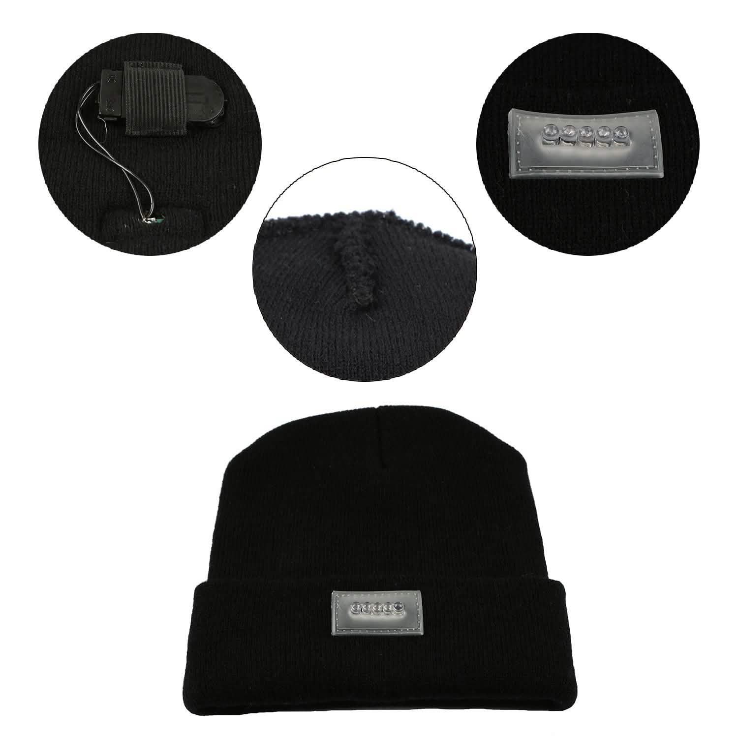 Unisex 5 LED Knitted Beanie Winter Warm Hat