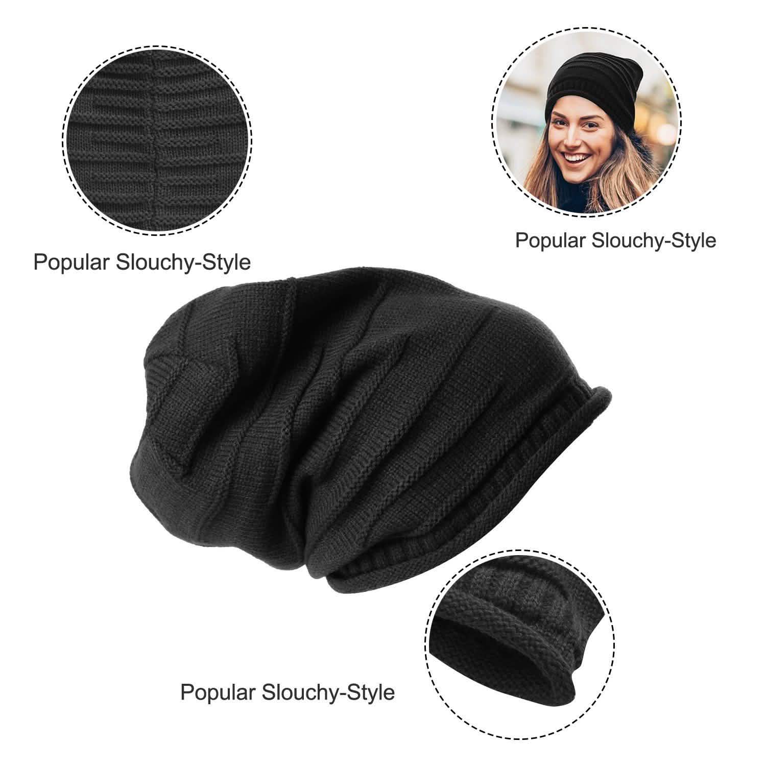 Unisex Knit Beanie Slouchy Baggy Hat