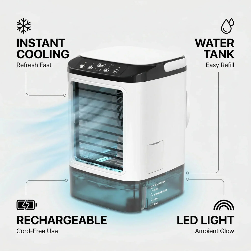 Unisex Portable Air Conditioner Fan with Ice Box