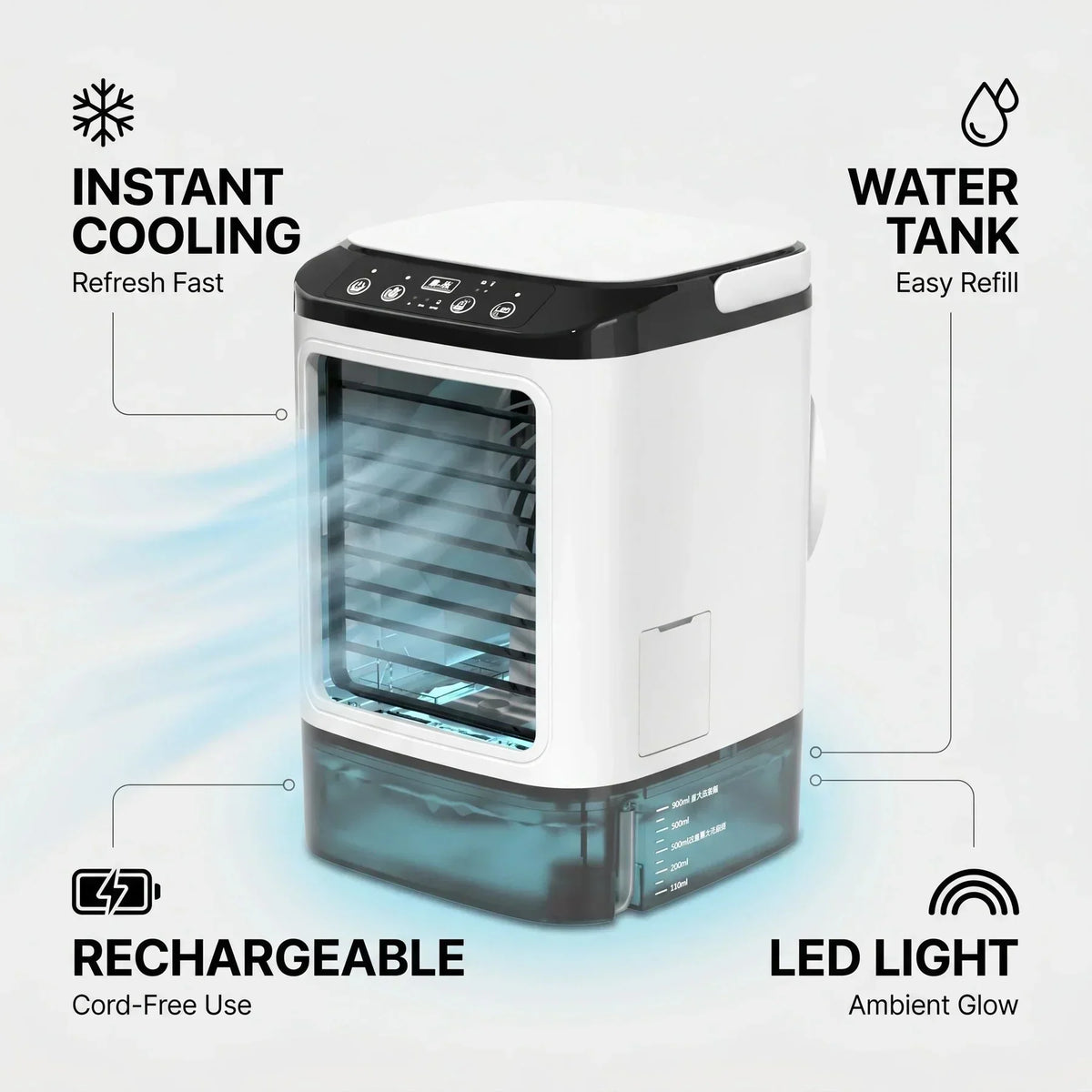 Unisex Portable Air Conditioner Fan with Ice Box