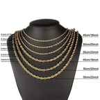 European Classic Twist Necklace Rope Chain