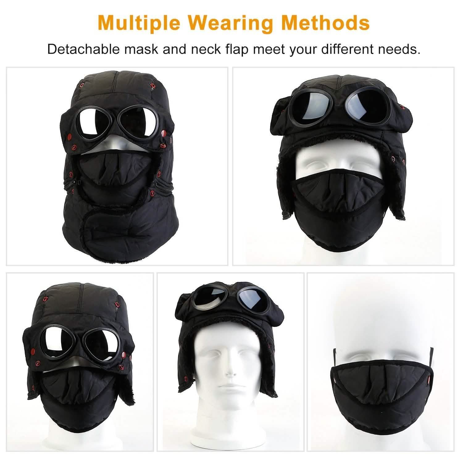Unisex Thermal Winter Goggles Hat