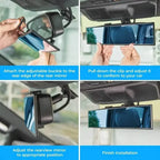 Universal 11.81 Inch Panoramic Convex Rearview Interior Clip-on Wide Angle Mirror