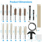 Universal Gun Cleaning Kit with 39.3" Flex Cable Brass Rod