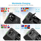 Universal Travel Adapter with 4 Interchangeable Plugs