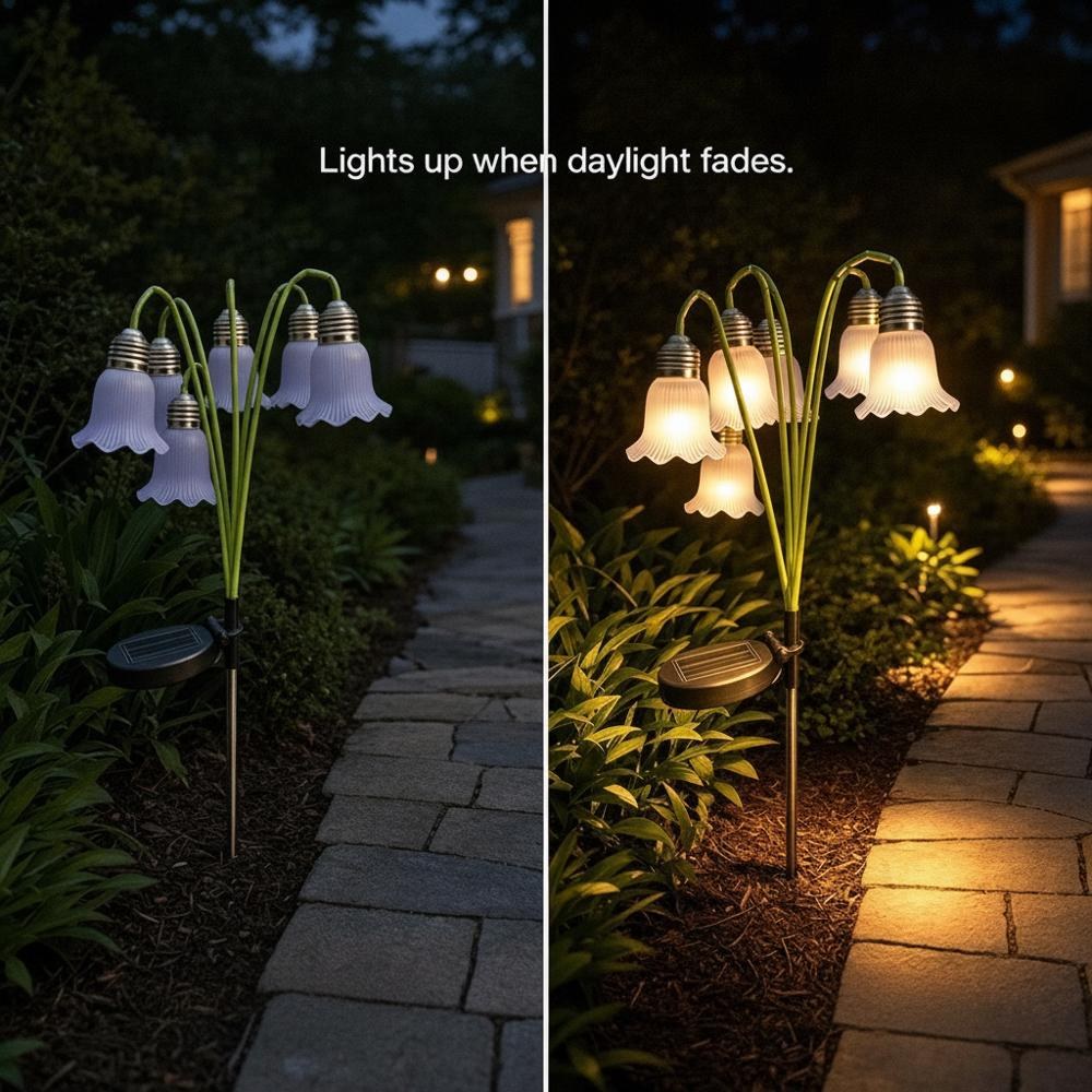 Solar Bellflower Garden Stake Lights