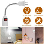US Plug Extension Light Socket with On/Off Switch