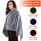 USB Heated Blanket Poncho Shawl Wrap Throw with Zipper Washable