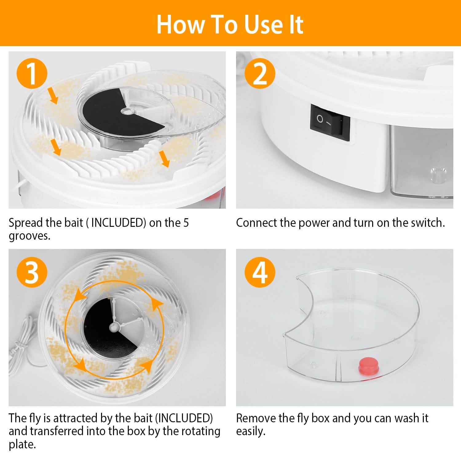 USB powered Electric Fly Trap Automatic Flycatcher