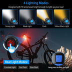 USB Rechargeable Bike Light Set with Speedometer and Odometer