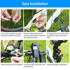 USB Rechargeable Bike Light Set with Speedometer and Odometer