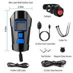 USB Rechargeable Bike Light Set with Speedometer and Odometer